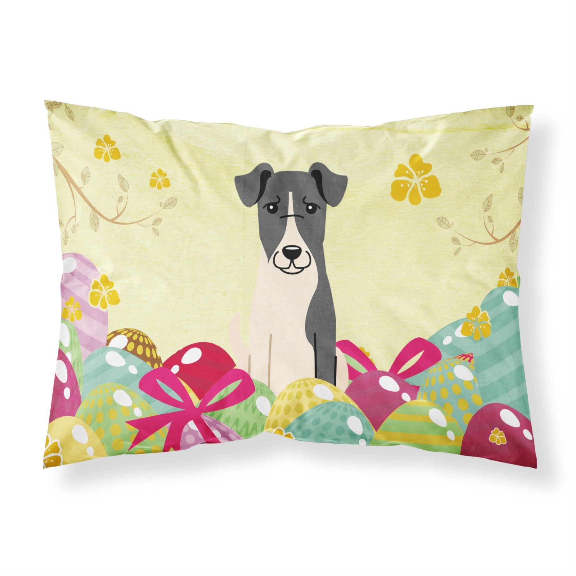 Easter Eggs Smooth Fox Terrier Fabric Standard Pillowcase
