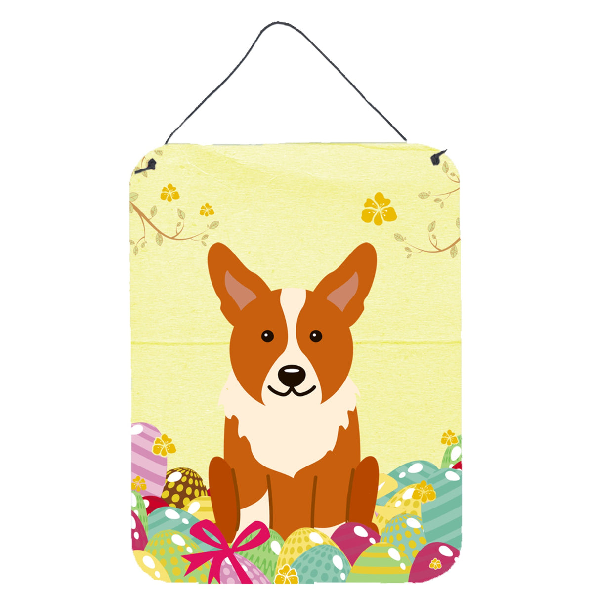 CarolineS Treasures Easter Eggs Corgi Metal Print, 16 X 12, Multicolor