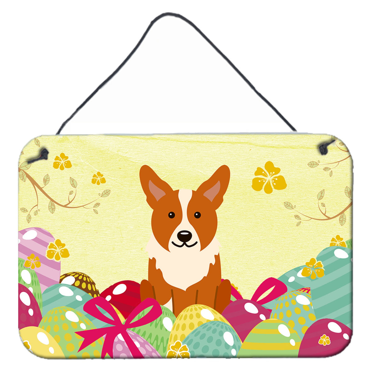CarolineS Treasures Easter Eggs Corgi Metal Print, 8 Inch  Inch  H X 12 Inch  Inch  W