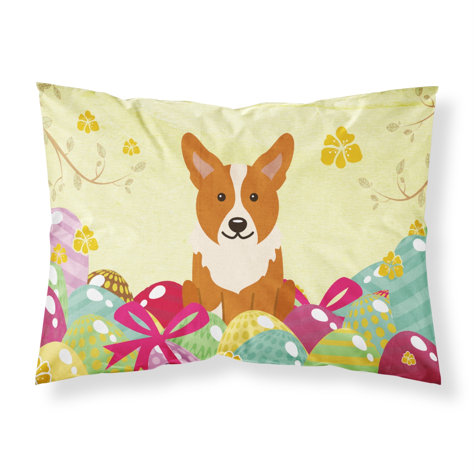 Easter Eggs Corgi Fabric Standard Pillowcase