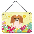 CarolineS Treasures Easter Eggs Pekingnese Red White Metal Print, 8 Inch  Inch  H X 12 Inch  Inch  W