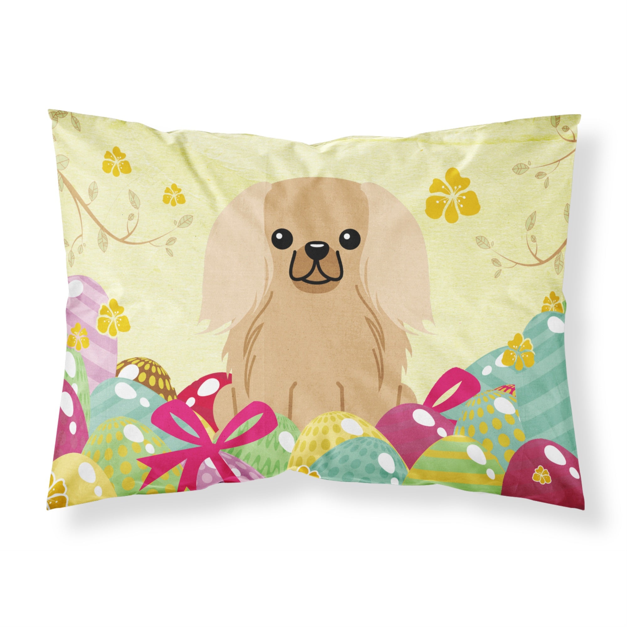 Easter Eggs Pekingnese Fawn Sable Fabric Standard Pillowcase