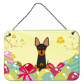 CarolineS Treasures Easter Eggs English Toy Terrier Metal Print, 8 Inch  Inch  H X 12 Inch  Inch  W