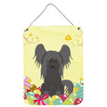CarolineS Treasures Easter Eggs Chinese Crested Black Metal Print, 16 X 12, Multicolor