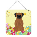 CarolineS Treasures Easter Eggs Brindle Boxer Metal Print, 6 X 6, Multicolor