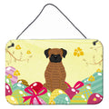 CarolineS Treasures Easter Eggs Brindle Boxer Metal Print, 8 Inch  Inch  H X 12 Inch  Inch  W