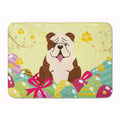 Carolines Treasures Easter Eggs English Bulldog Brindle White Machine Washable Memory Foam Mat doormats