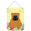 CarolineS Treasures Easter Eggs English Bulldog Red Metal Print, 16 X 12, Multicolor