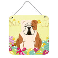 CarolineS Treasures Easter Eggs English Bulldog Fawn White Metal Print, 6 X 6, Multicolor