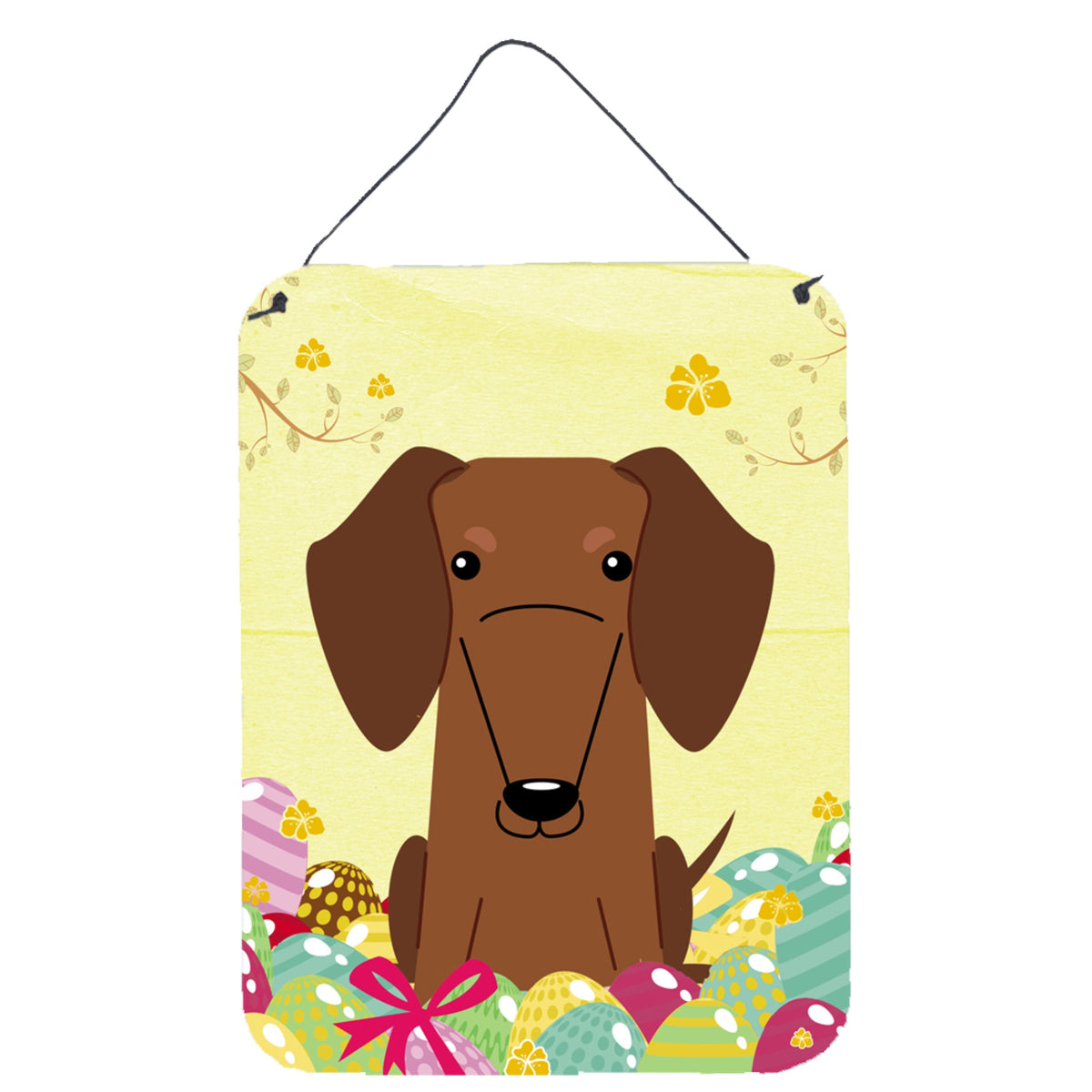 CarolineS Treasures Easter Eggs Dachshund Red Brown Metal Print, 16 X 12, Multicolor