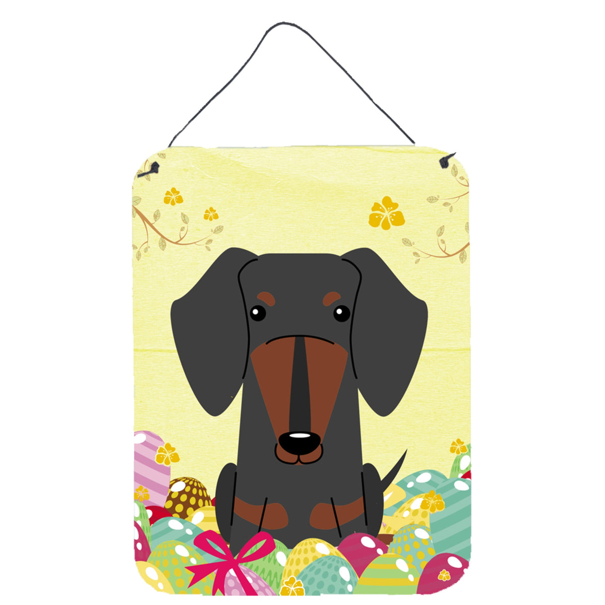 CarolineS Treasures Easter Eggs Dachshund Black Tan Metal Print, 16 X 12, Multicolor