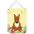 CarolineS Treasures Easter Eggs Bull Terrier Red Metal Print, 16 X 12, Multicolor