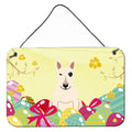 CarolineS Treasures Easter Eggs Bull Terrier White Metal Print, 8 Inch  Inch  H X 12 Inch  Inch  W