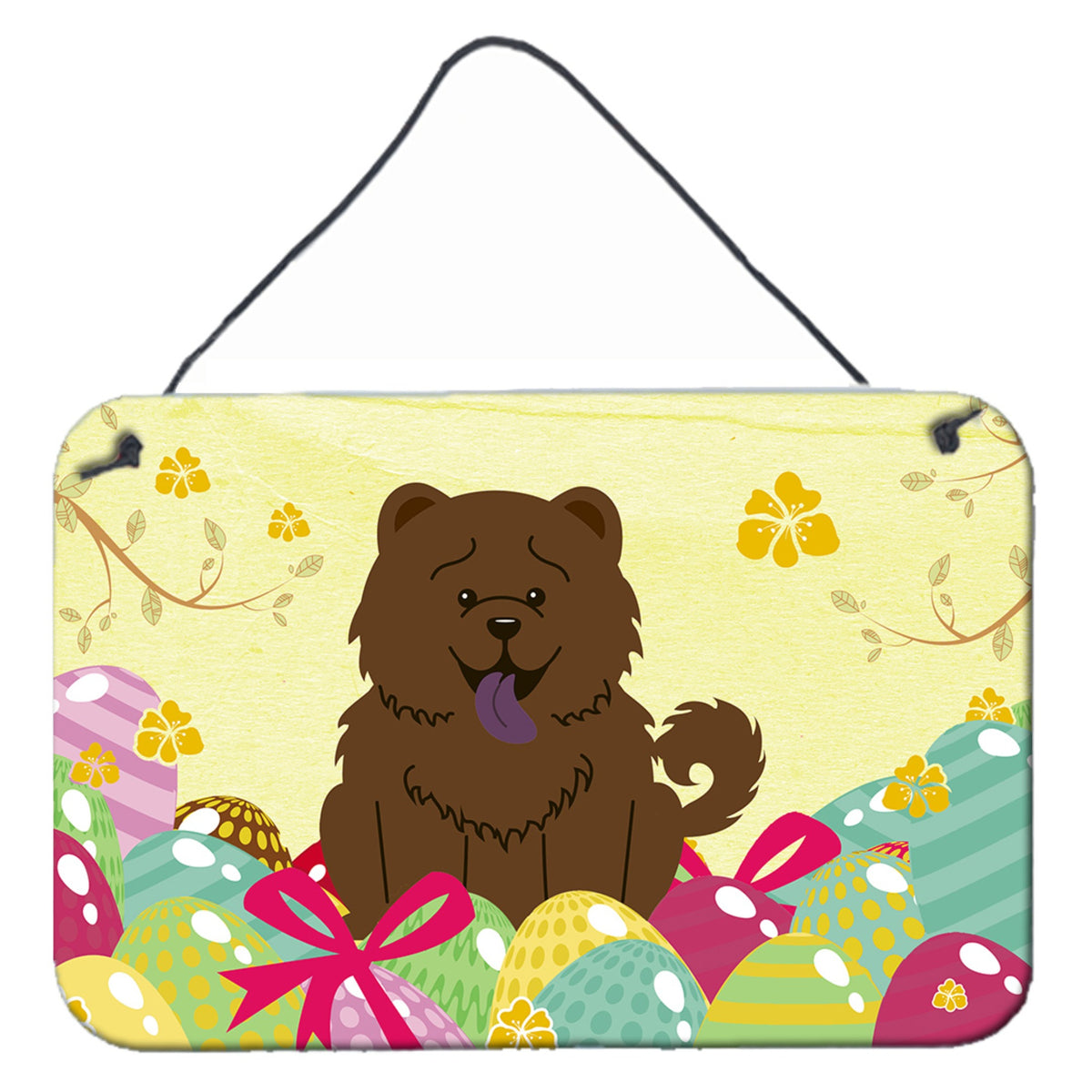 CarolineS Treasures Easter Eggs Chow Chocolate Metal Print, 8 Inch  Inch  H X 12 Inch  Inch  W