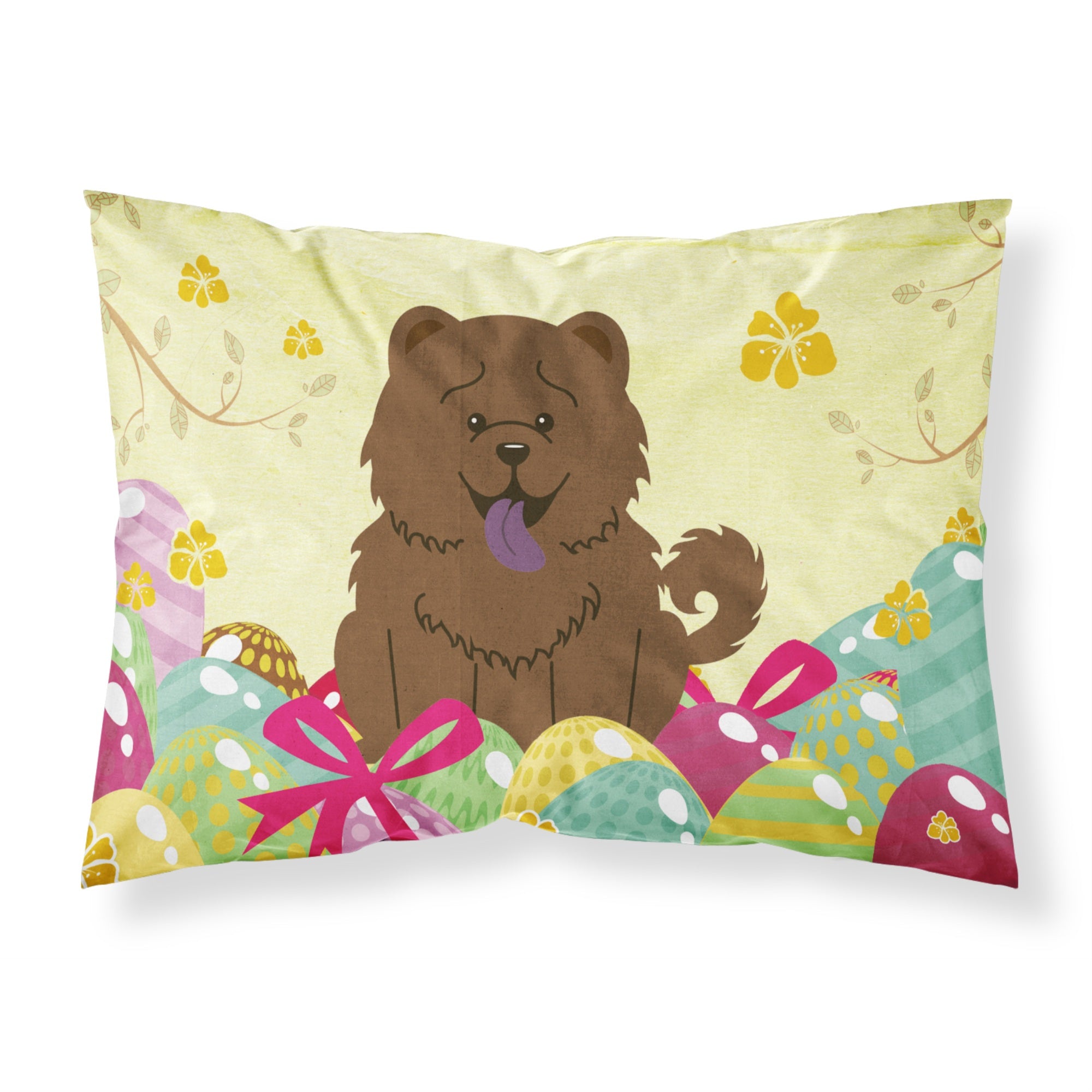 Easter Eggs Chow Chow Chocolate Fabric Standard Pillowcase