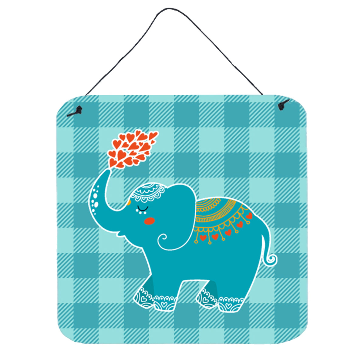 CarolineS Treasures Elephant Love Metal Print, 6 Inch  Inch  X 6 Inch  Inch , Multicolor