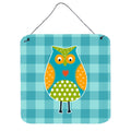 CarolineS Treasures Owl On Blue Plaid Metal Print, 6 Inch  Inch  X 6 Inch  Inch , Multicolor
