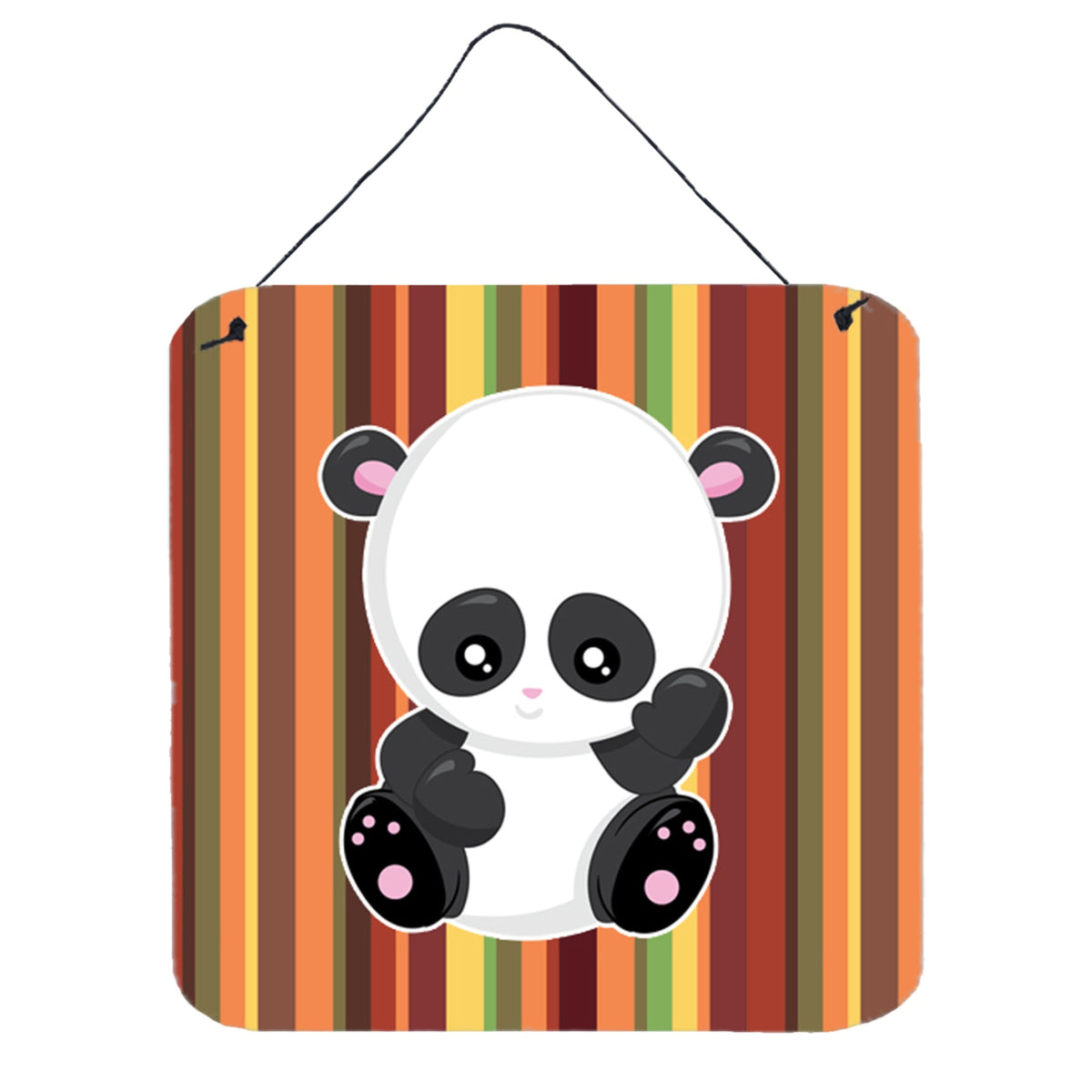 CarolineS Treasures Striped Panda Metal Print, 6 Inch  Inch  X 6 Inch  Inch , Multicolor