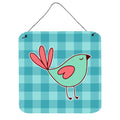 CarolineS Treasures Bird On Blue Plaid Metal Print, 6 Inch  Inch  X 6 Inch  Inch , Multicolor