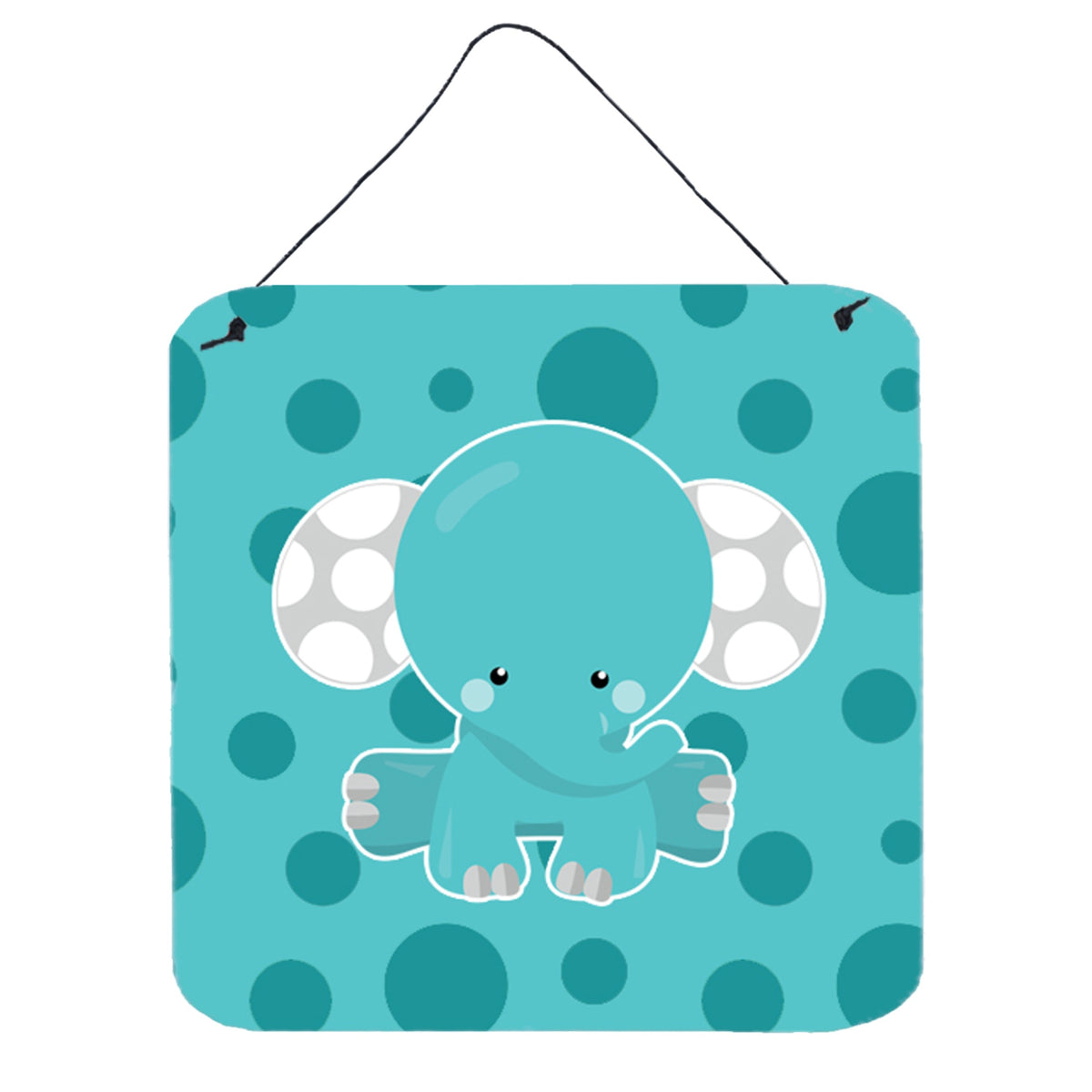CarolineS Treasures Polkadot Elephant Metal Print, 6 Inch  Inch  X 6 Inch  Inch , Multicolor