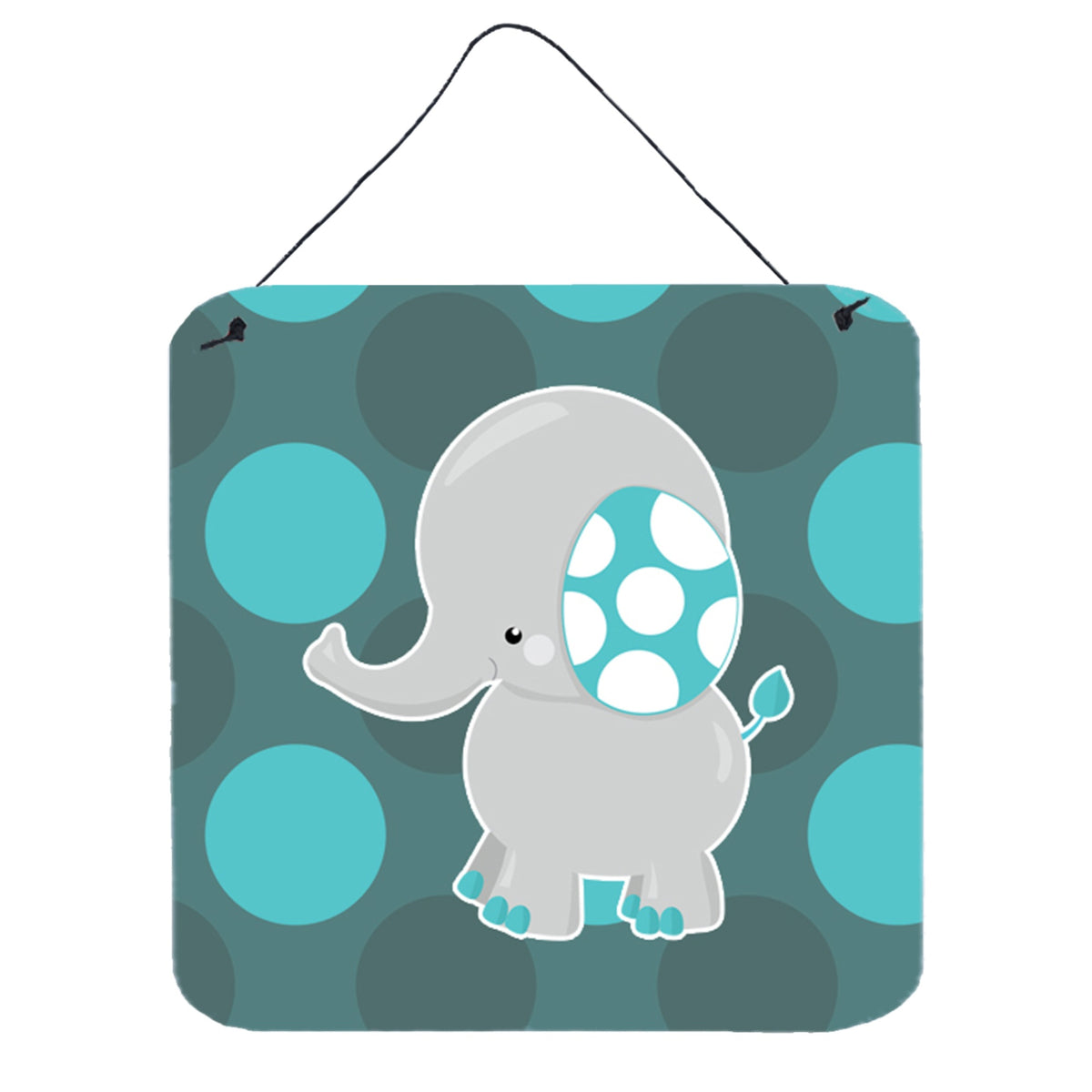 CarolineS Treasures Polkadot Grey Elephant Metal Print, 6 Inch  Inch  X 6 Inch  Inch , Multicolor