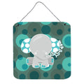CarolineS Treasures Polkadot Naptime Elephant Metal Print, 6 Inch  Inch  X 6 Inch  Inch , Multicolor