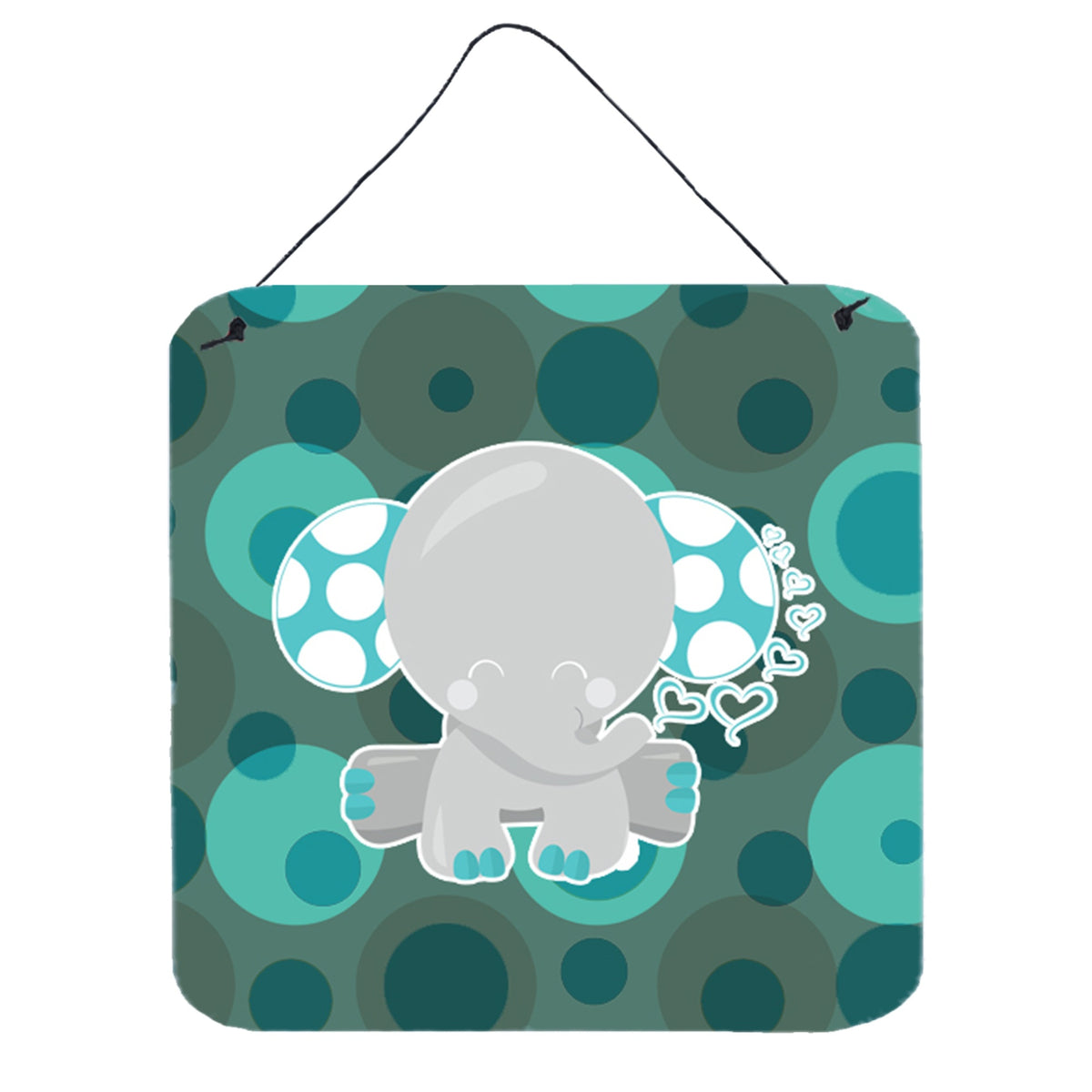 CarolineS Treasures Polkadot Naptime Elephant Metal Print, 6 Inch  Inch  X 6 Inch  Inch , Multicolor