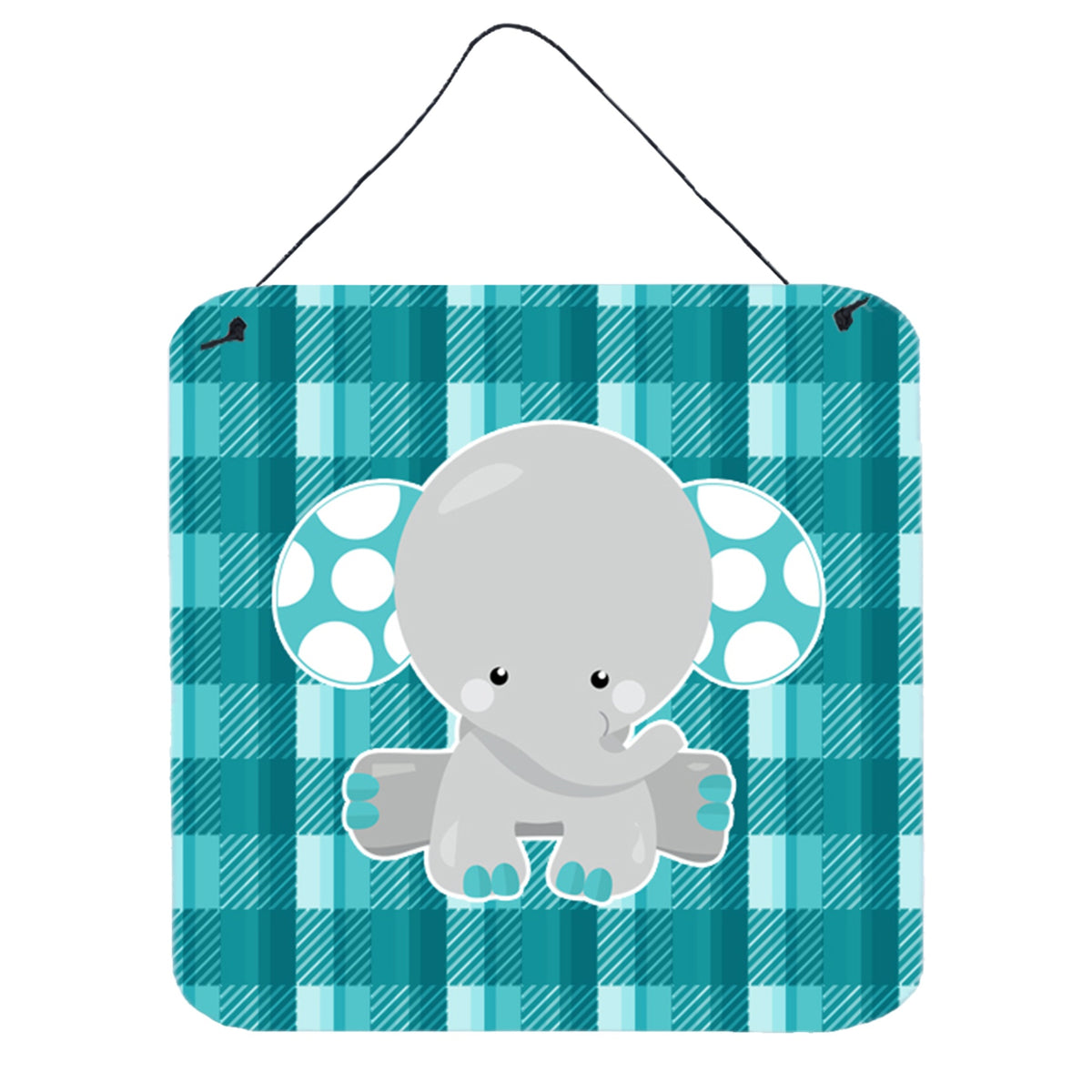 CarolineS Treasures Plaid Elephant Metal Print, 6 Inch  Inch  X 6 Inch  Inch , Multicolor