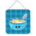 CarolineS Treasures Blue Bowl Of Cereal Metal Print, 6 Inch  Inch  X 6 Inch  Inch , Multicolor