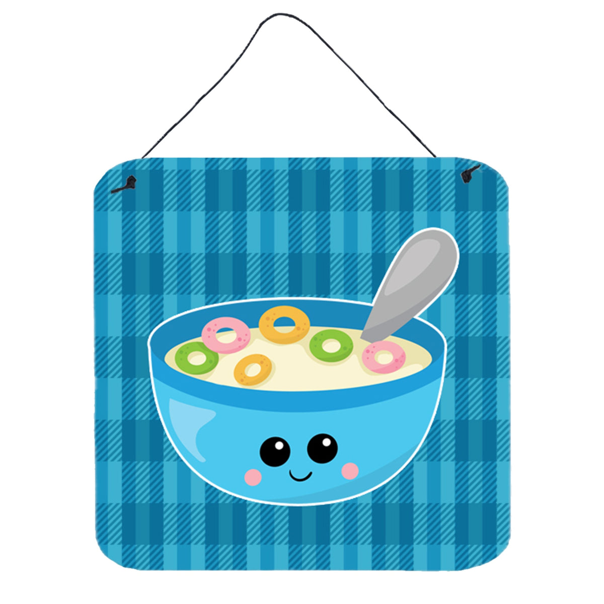 CarolineS Treasures Blue Bowl Of Cereal Metal Print, 6 Inch  Inch  X 6 Inch  Inch , Multicolor