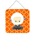 CarolineS Treasures Sheep On Orange Quatrafoil Metal Print, 6 Inch  Inch  X 6 Inch  Inch , Multicolor