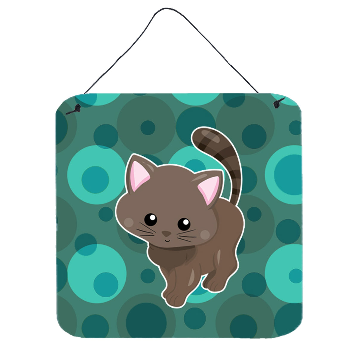 CarolineS Treasures Polkadot Kitten Cat Metal Print, 6 Inch  Inch  X 6 Inch  Inch , Multicolor