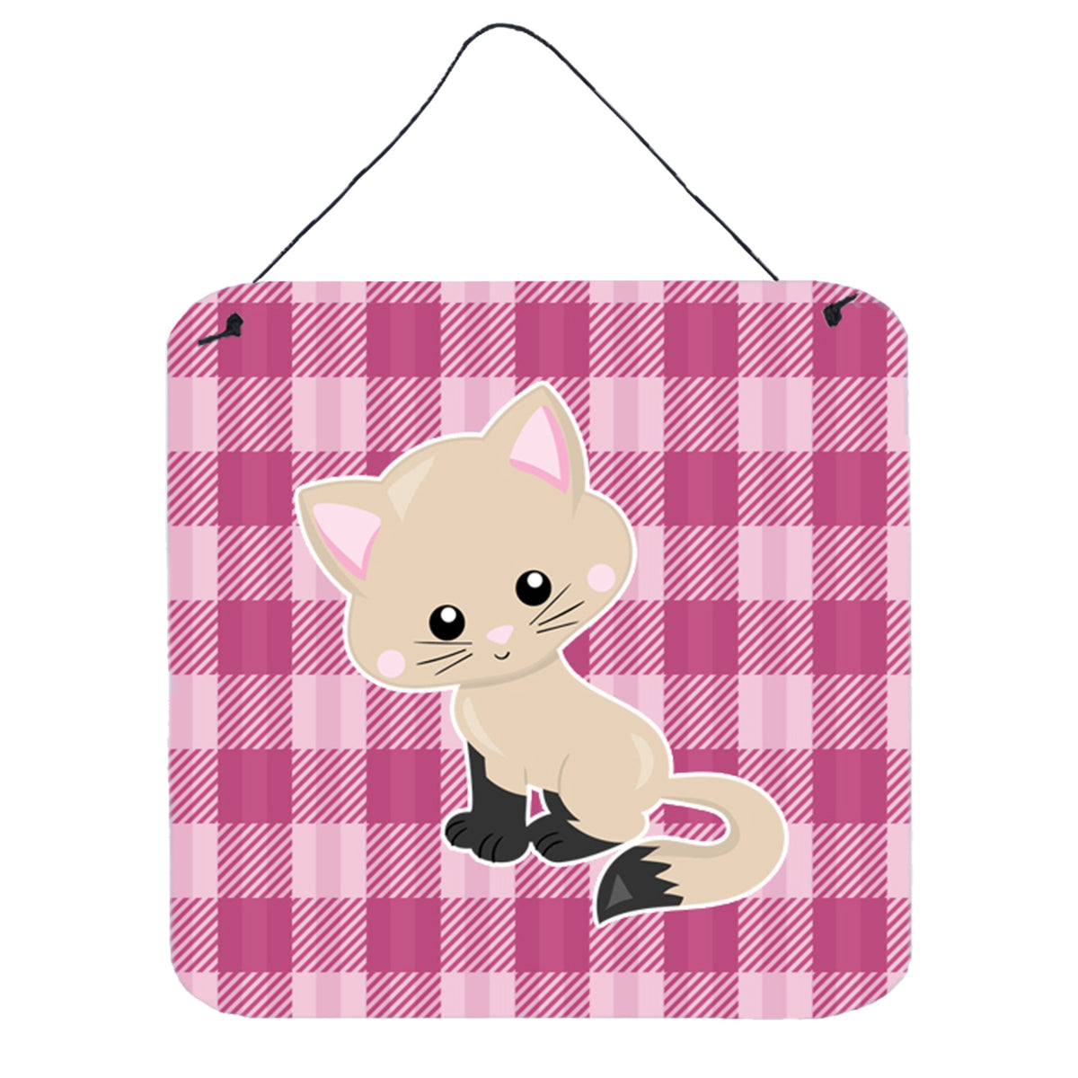 CarolineS Treasures Kitten Cat On Pink Metal Print, 6 Inch  Inch  X 6 Inch  Inch , Multicolor