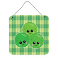 CarolineS Treasures Three Peas Metal Print, 6 Inch  Inch  X 6 Inch  Inch , Multicolor