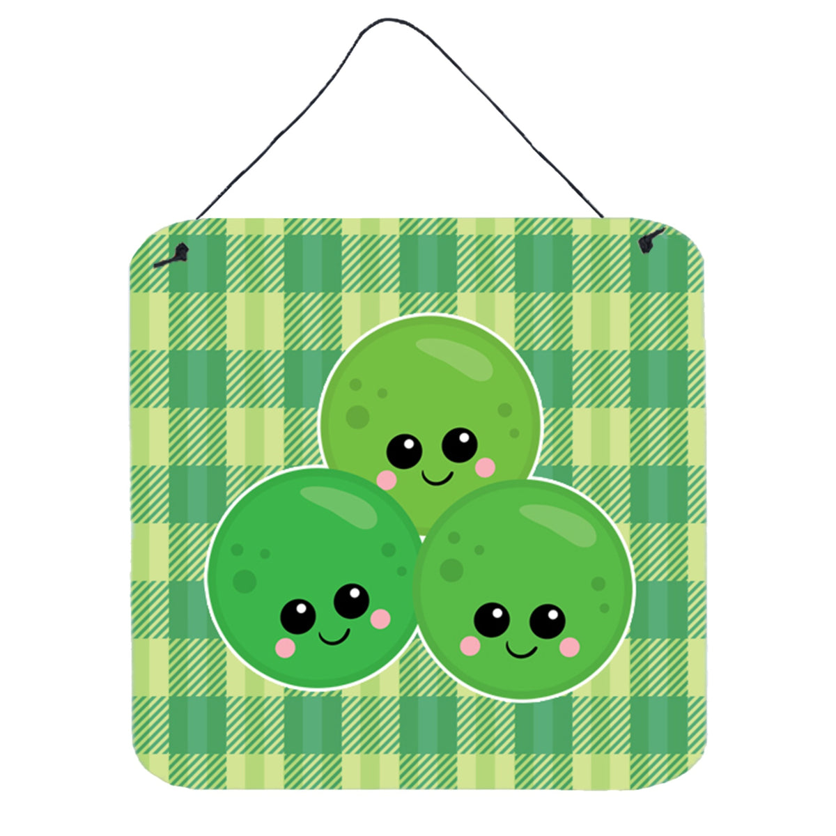 CarolineS Treasures Three Peas Metal Print, 6 Inch  Inch  X 6 Inch  Inch , Multicolor