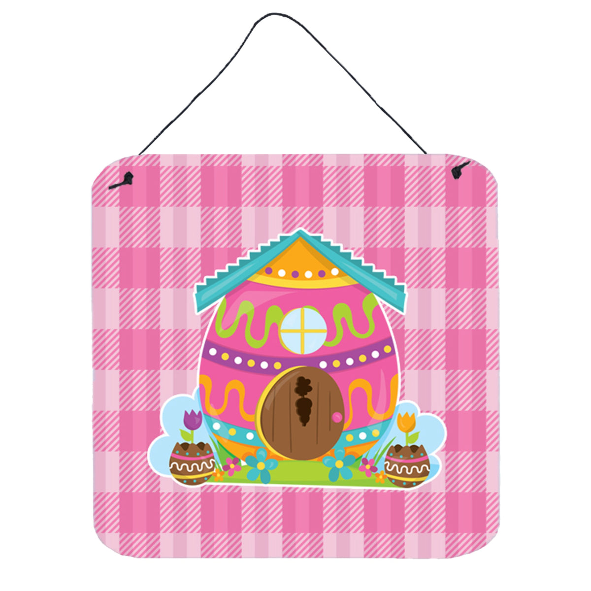 CarolineS Treasures Easter RabbitS House Metal Print, 6 Inch  Inch  X 6 Inch  Inch , Multicolor