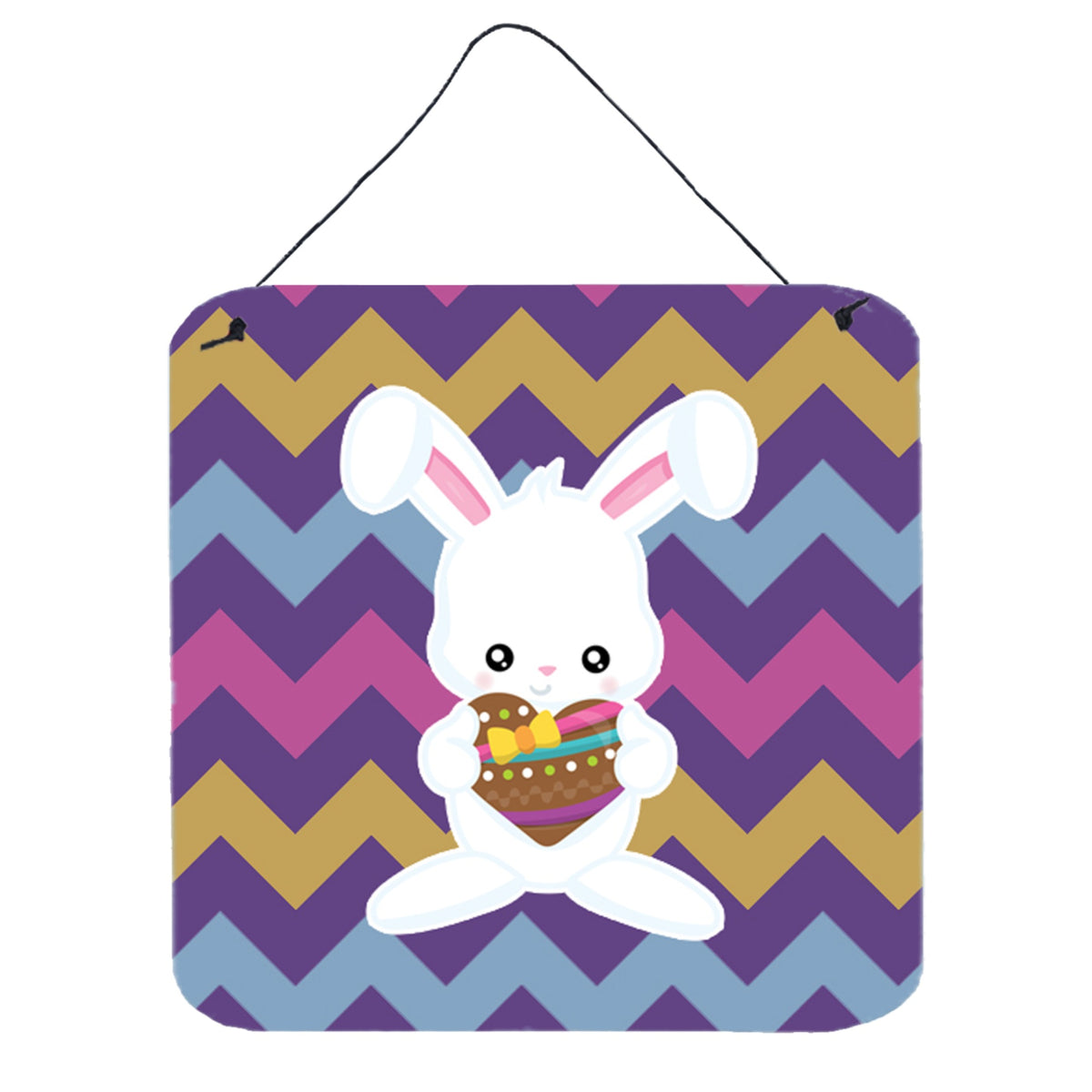 CarolineS Treasures Easter Rabbit With Chocolate Heart Metal Print, 6 Inch  Inch  X 6 Inch  Inch , Multicolor