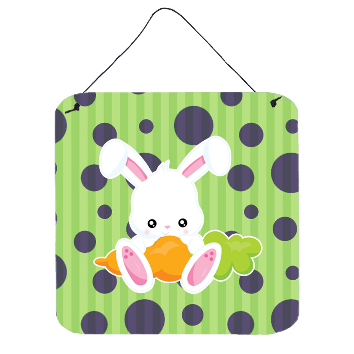 CarolineS Treasures Easter Polkadot Rabbit Metal Print, 6 Inch  Inch  X 6 Inch  Inch , Multicolor