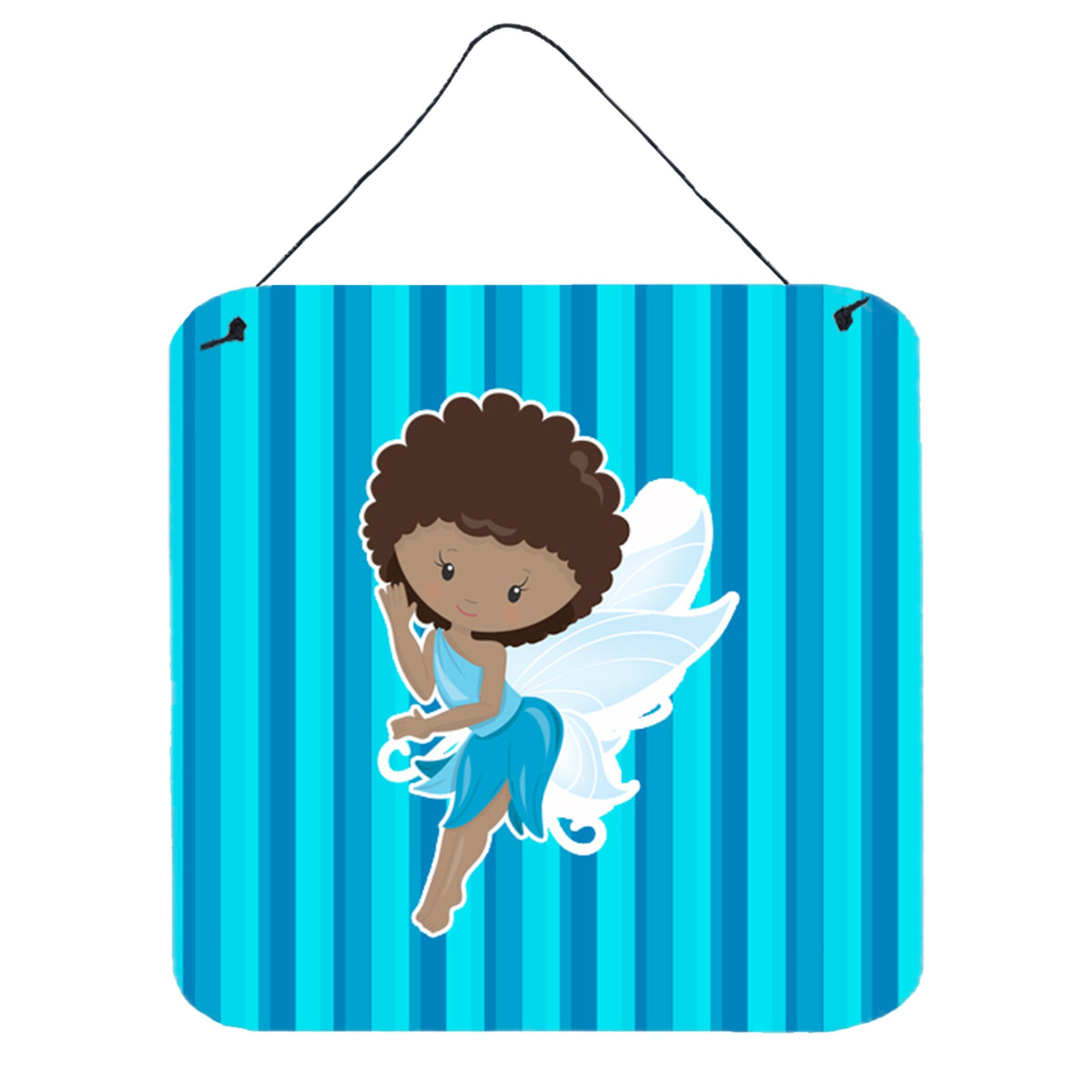 CarolineS Treasures Fairy Blue Stripes Metal Print, 6 Inch  Inch  X 6 Inch  Inch , Multicolor
