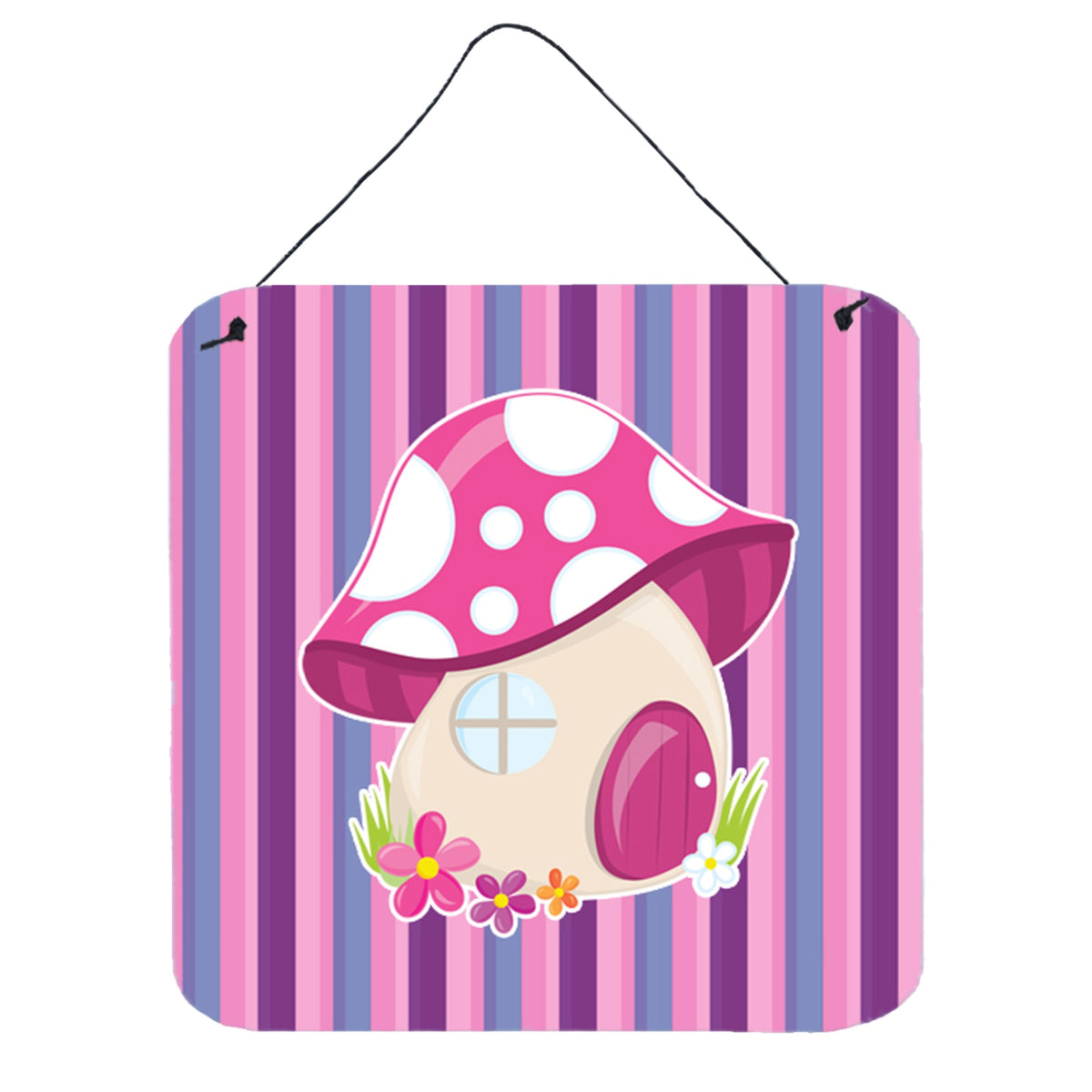 CarolineS Treasures Fairy House Pink And Purple Metal Print, 6 Inch  Inch  X 6 Inch  Inch , Multicolor