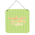 CarolineS Treasures Fall Pumpkin Spice Green Stripe Metal Print, 6 Inch  Inch  X 6 Inch  Inch , Multicolor