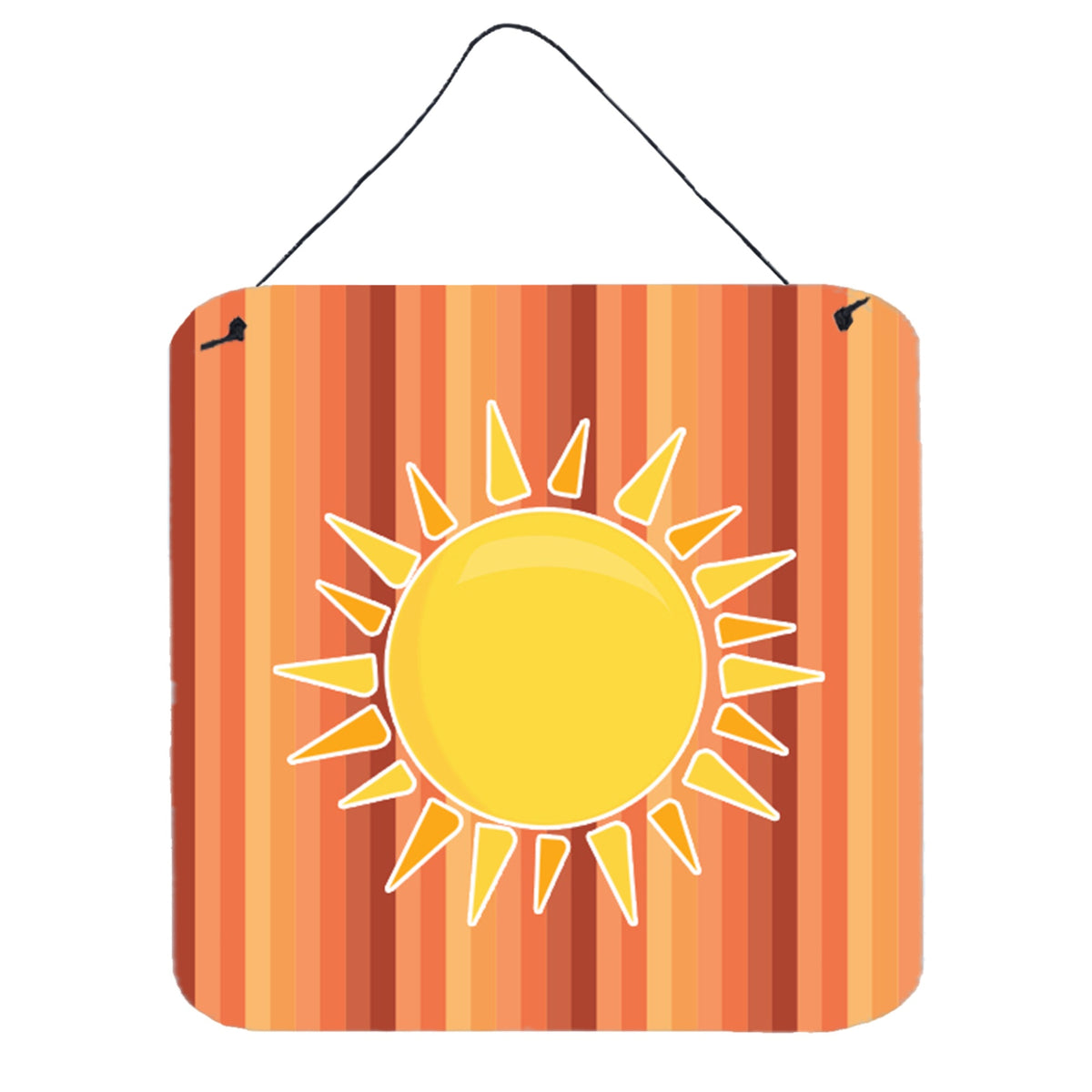CarolineS Treasures Sun With Stripes Metal Print, 6 Inch  Inch  X 6 Inch  Inch , Multicolor