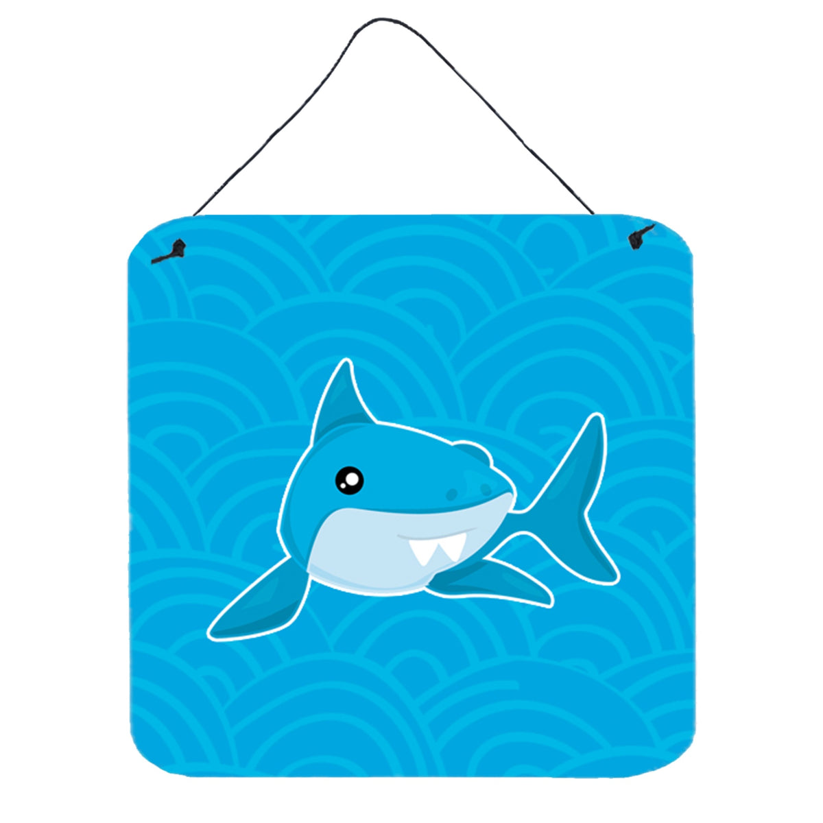 CarolineS Treasures Shark With Waves Metal Print, 6 Inch  Inch  X 6 Inch  Inch , Multicolor