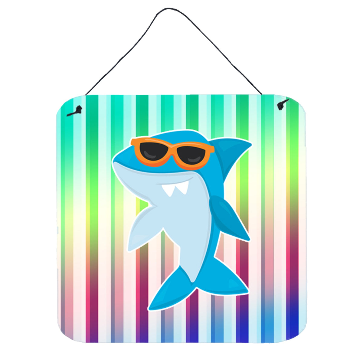 CarolineS Treasures Cool Kat Shark Metal Print, 6 Inch  Inch  X 6 Inch  Inch , Multicolor