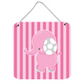 CarolineS Treasures Elephant On Pink Stripes Metal Print, 6 Inch  Inch  X 6 Inch  Inch , Multicolor