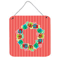 CarolineS Treasures Christmas Wreath Presents Metal Print, 6 Inch  Inch  X 6 Inch  Inch , Multicolor