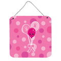 CarolineS Treasures Balloons Breast Cancer Awareness Ribbon Metal Print, 6 Inch  Inch  X 6 Inch  Inch , Multicolor