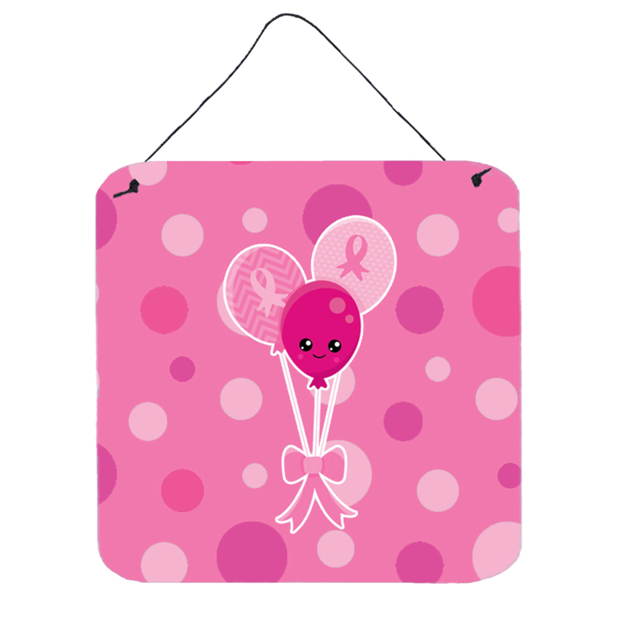 CarolineS Treasures Balloons Breast Cancer Awareness Ribbon Metal Print, 6 Inch  Inch  X 6 Inch  Inch , Multicolor