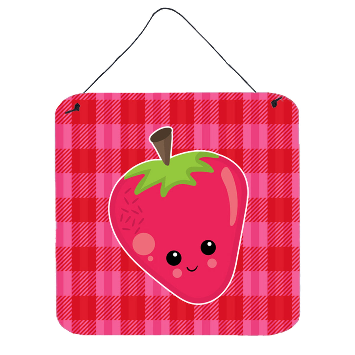 CarolineS Treasures Strawberry Face Metal Print, 6 Inch  Inch  X 6 Inch  Inch , Multicolor