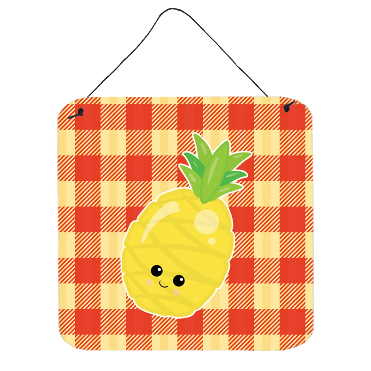 CarolineS Treasures Pineapple Face Metal Print, 6 Inch  Inch  X 6 Inch  Inch , Multicolor